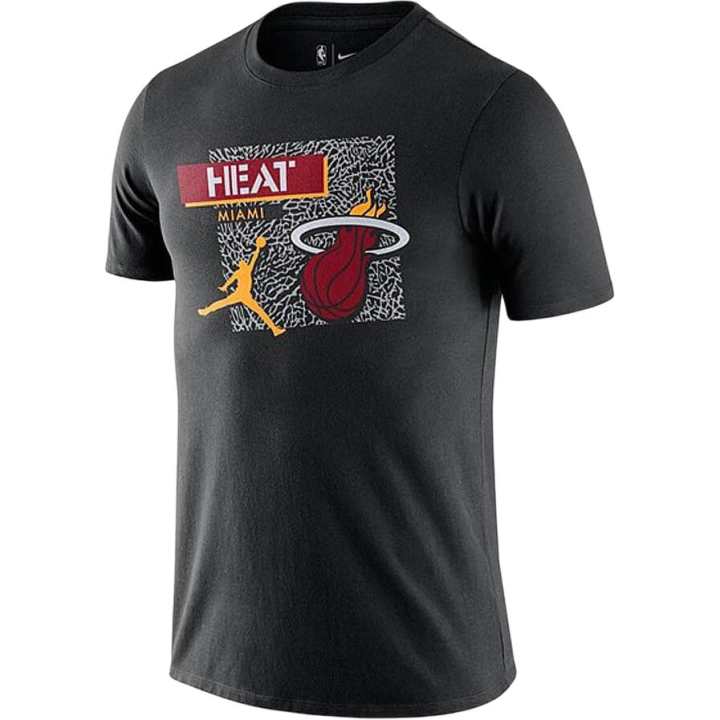 Jordan Jordan Miami Heat NBA T Shirt Men's Black