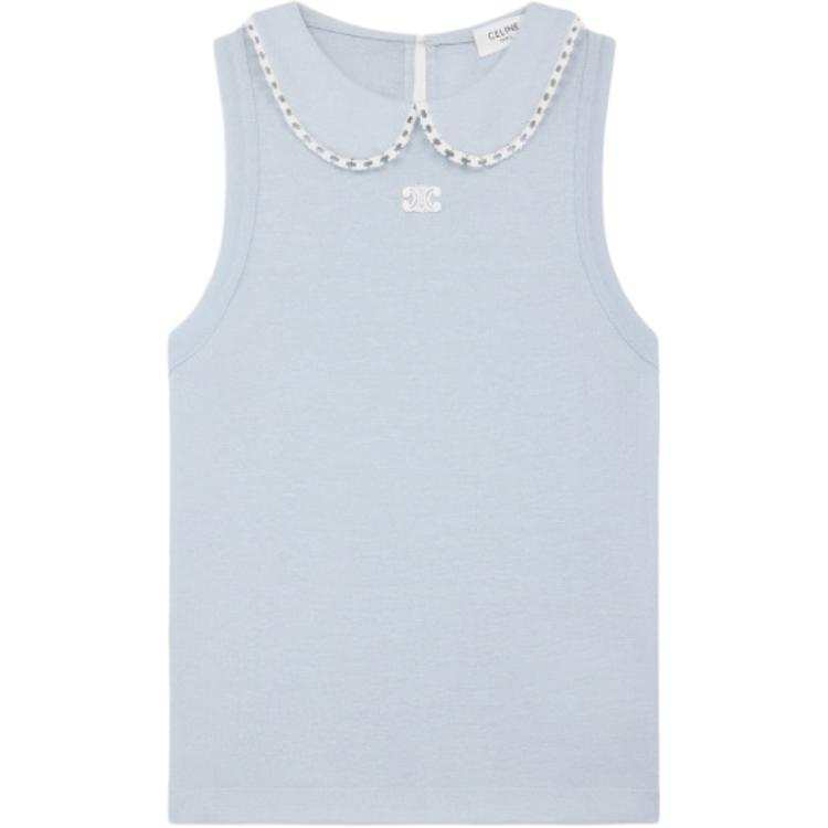 CELINE SS215 Tank Top Women's Baby Blue