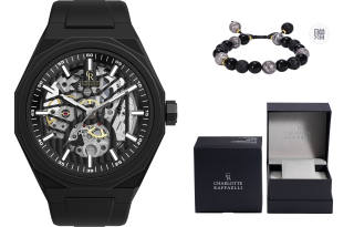 CHARLOTTE RAFFAELLI· Black Warrior Wrist Watches Automatic Mechanical Movement Silicone Strap Black Dial Men's Watches