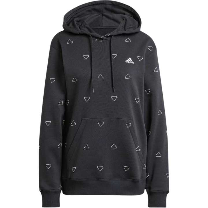 Adidas Adidas Essentials Monogram Regular Fleece Graphic Hoodie Black