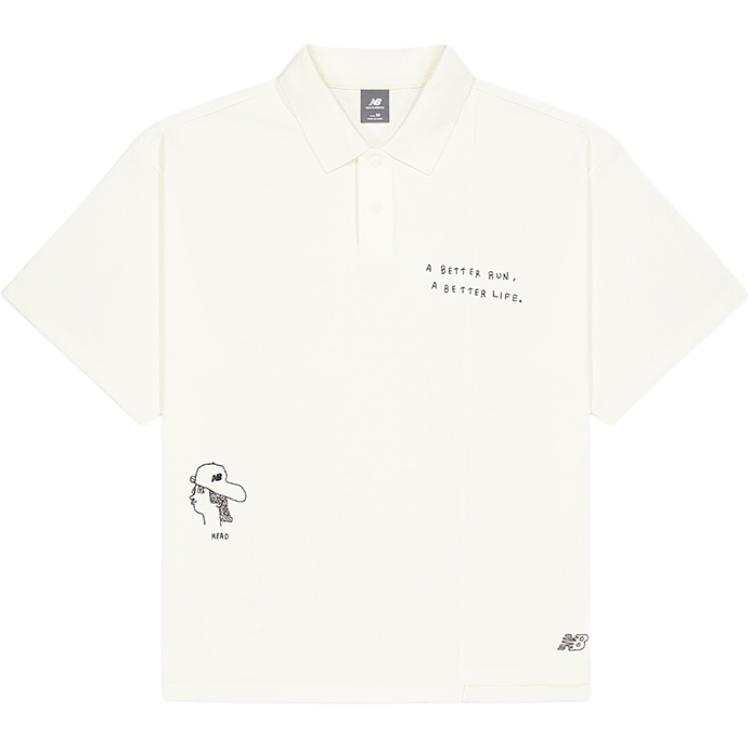 New Balance New Balance NB Grey SS25 Polo Shirt Men's White