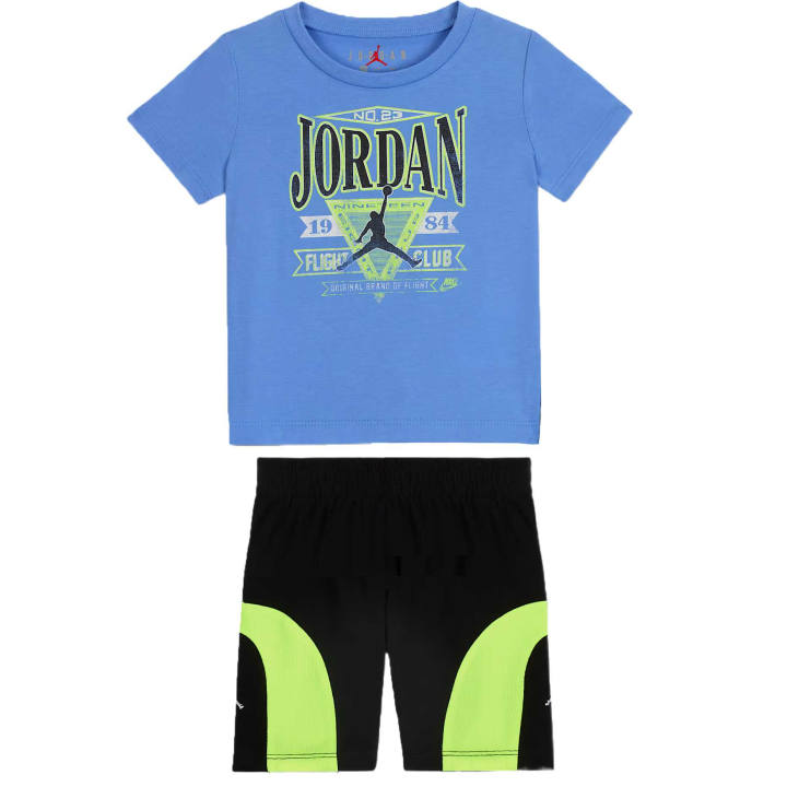 Jordan Jordan Casual Sportswear Flight SS25 2 Piece Set Blue Black Infant And Toddler