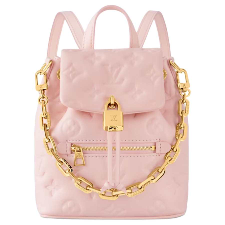 LOUIS VUITTON Coussin Lambskin Backpack Mini Women's Jasmine Powder