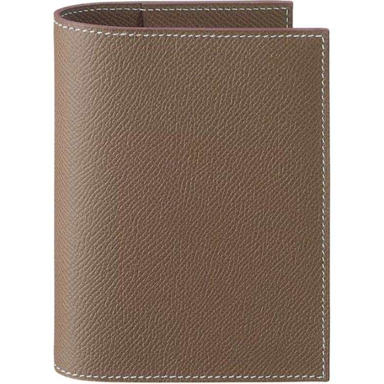 HERMES Simple Epsom Leather Protective Cover Bag Accessory Unisex 18 Etoupe Elephant Gray