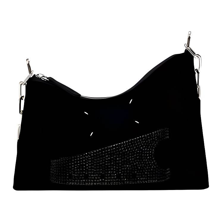 Maison Margiela Snatched Fabric Hobo Bag, Shoulder Bag Small Women's Black