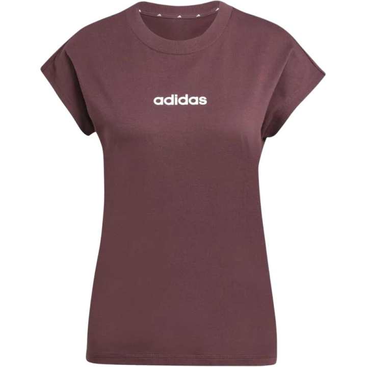 Adidas Adidas Women's Essentials Linear Cotton T Shirt Aurora Ruby/Brown