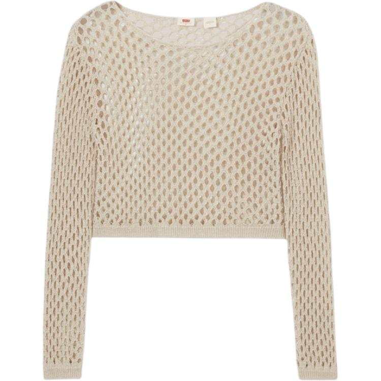 Levis Knitwear Women's Beige Crew Neck Moderate