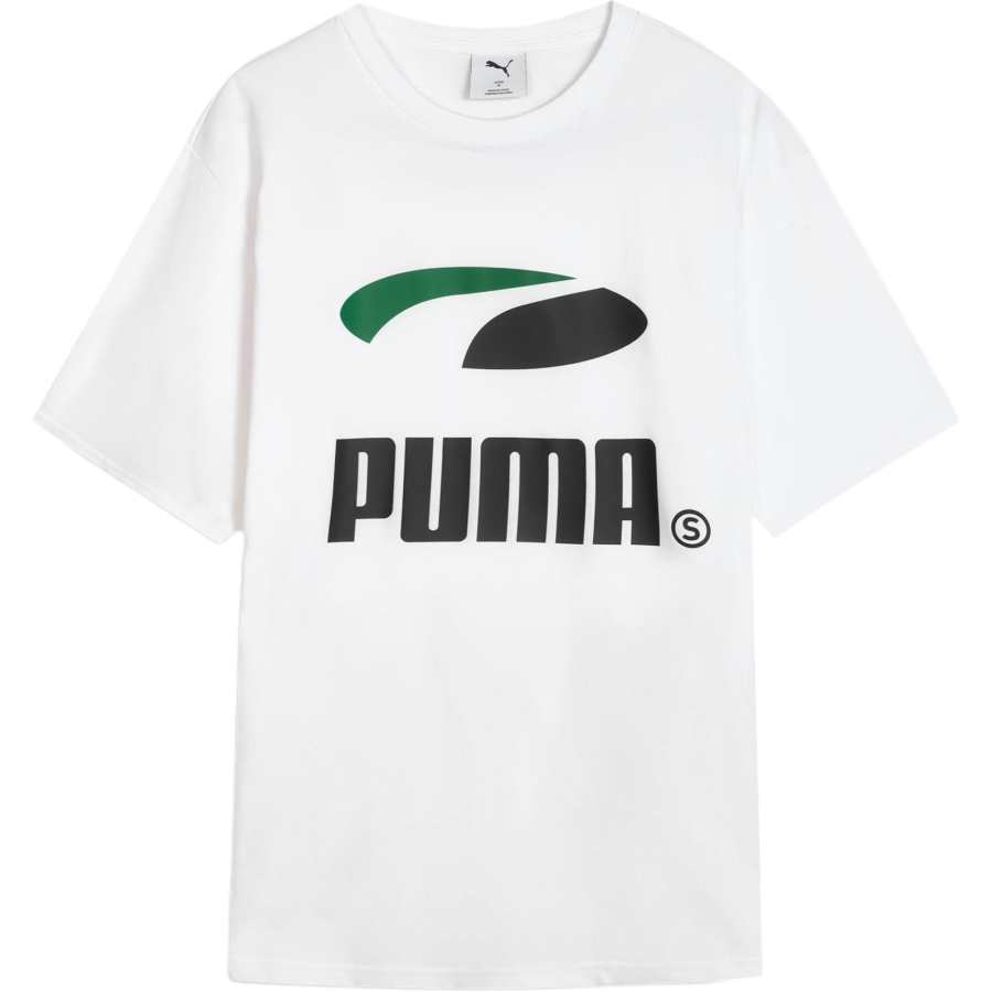 PUMA T Shirts Unisex White Crew Neck Moderate
