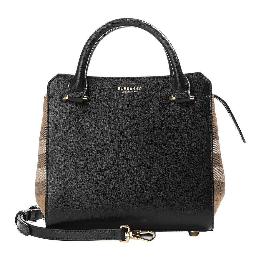 Burberry Calfskin Tote Bag, Shopping Bag, Handbag Women's Black
