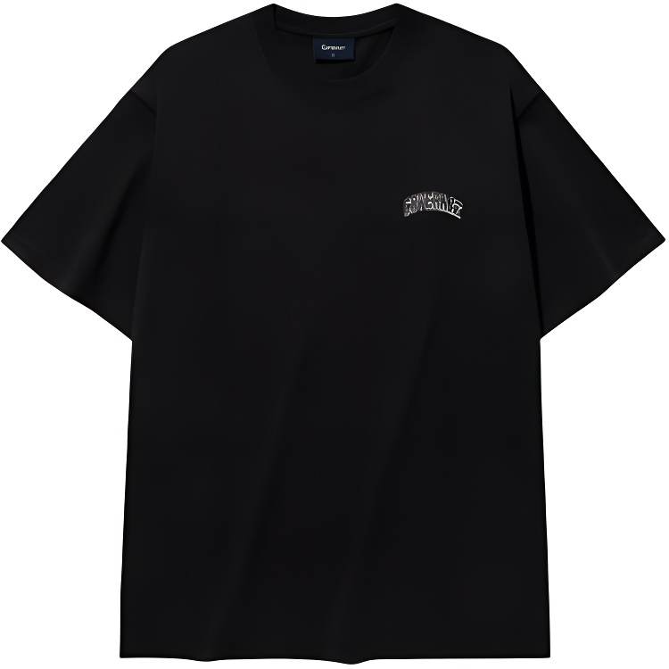 COVERNAT T Shirts Unisex Black Crew Neck Moderate Straight Fit
