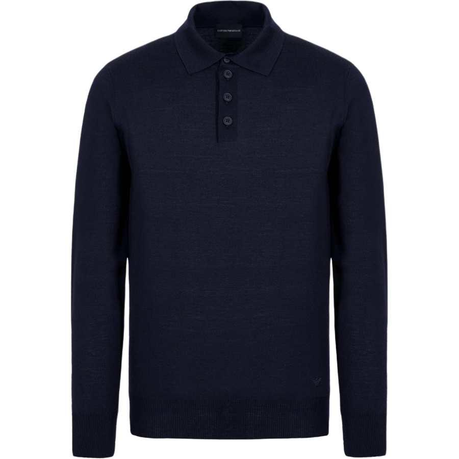 EMPORIO ARMANI Long Sleeved Knitted Polo Shirt