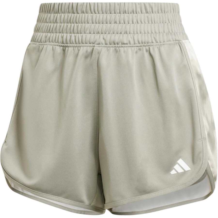 Adidas Adidas Women's Pacer Essentials Allover Print Flower Tie Dye Knit Shorts Silver Pebble