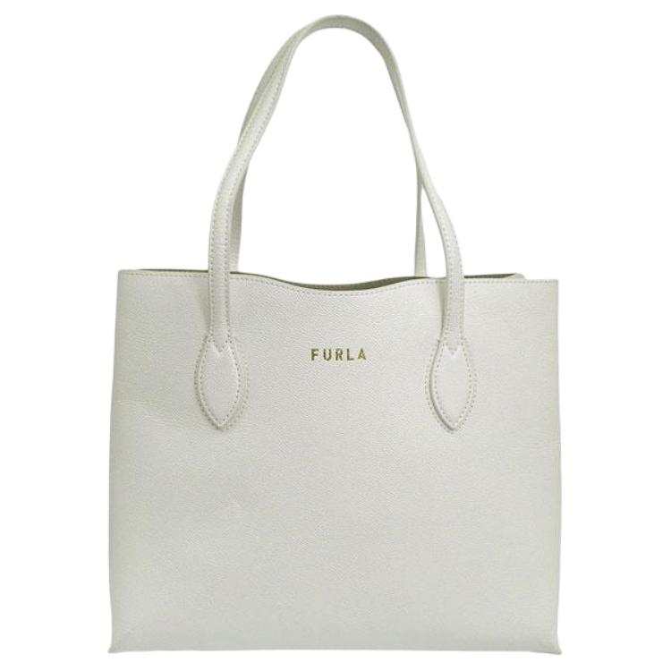 Furla Leather Tote Bag, Shopping Bag, Shoulder Bag Women's White