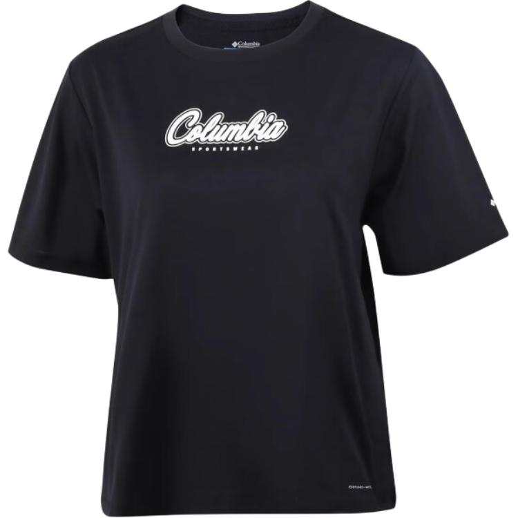 Columbia T Shirts Women's Black Crew Neck Moderate Straight Fit