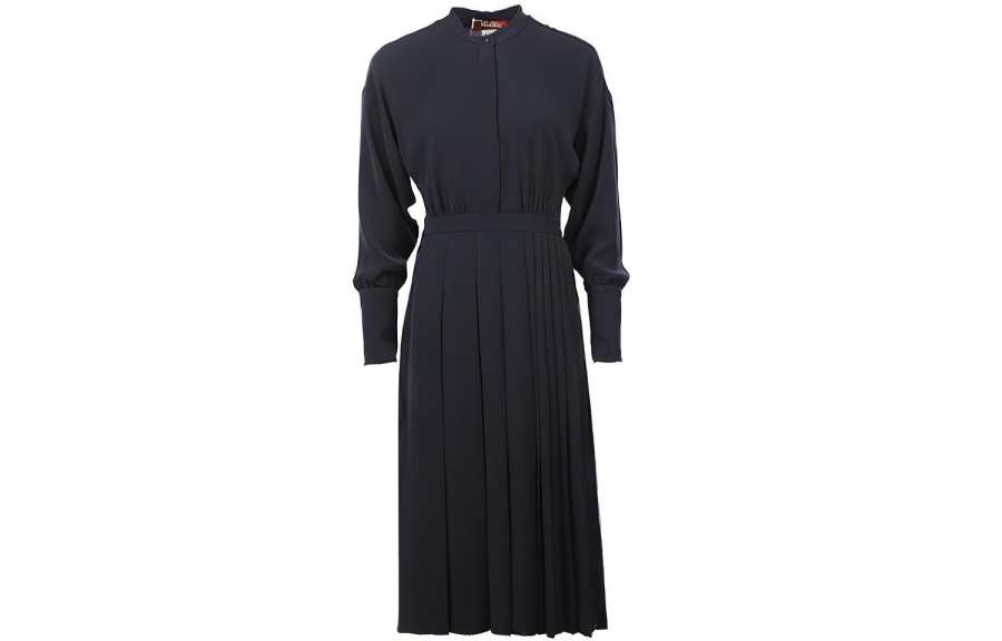 MaxMara Studio MaxMara Studio Long Sleeved Dresses Women's Blue Crew Neck Moderate