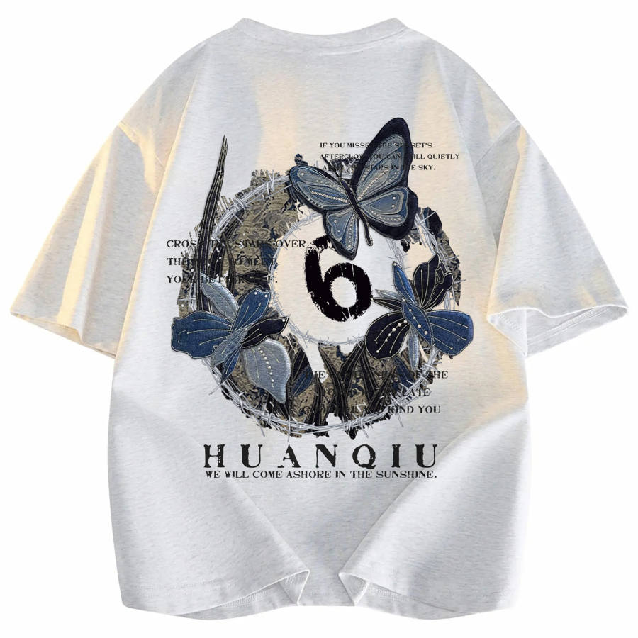 HUANQIU T Shirts Unisex Crew Neck Moderate Heavyweight