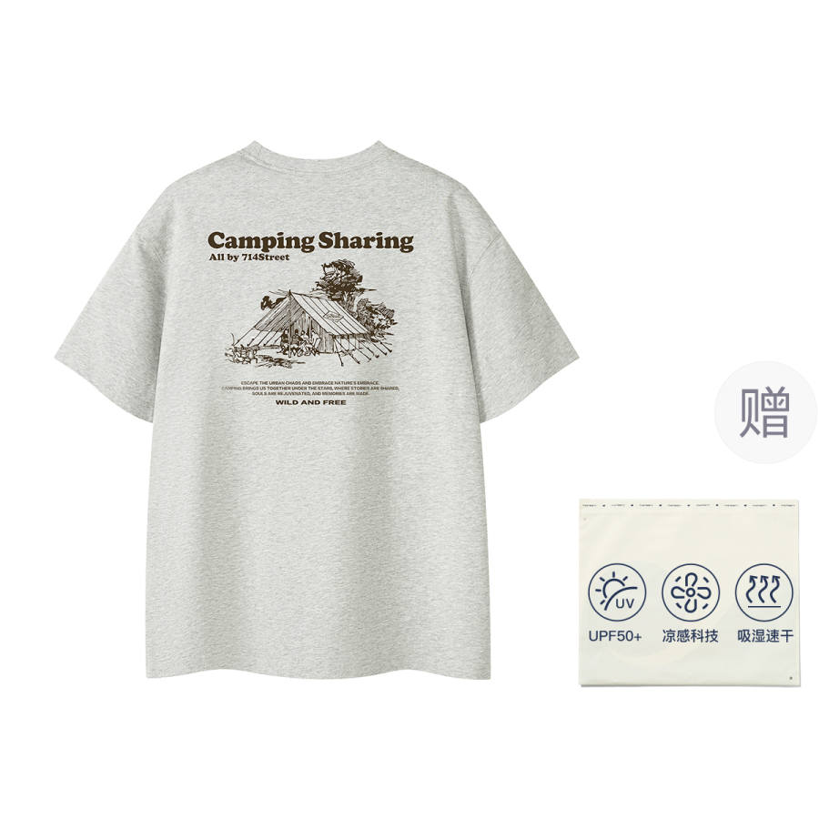 714STREET T Shirts Unisex Crew Neck Thin Straight Fit
