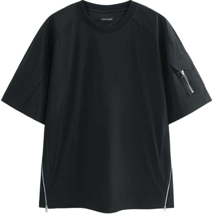 PEACEBIRD MEN T Shirts Unisex Black 1 Crew Neck