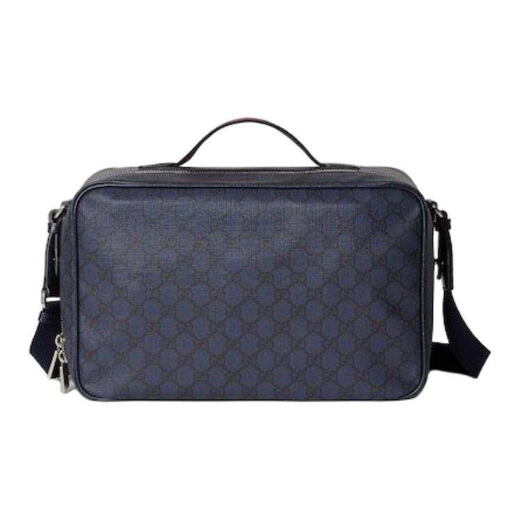 GUCCI GUCCI Leather Handbag Medium Men's Dark Blue