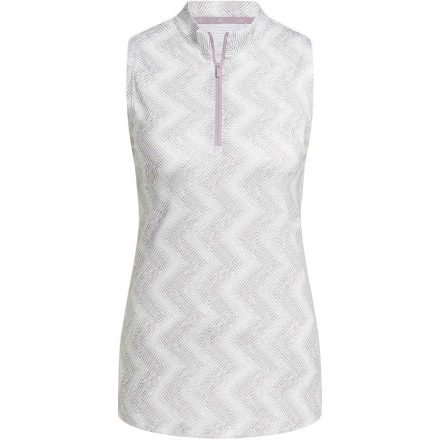 Adidas Adidas Women's Ultimate365 Ottoman Printed Sleeveless Polo Shirt Crystal Jade