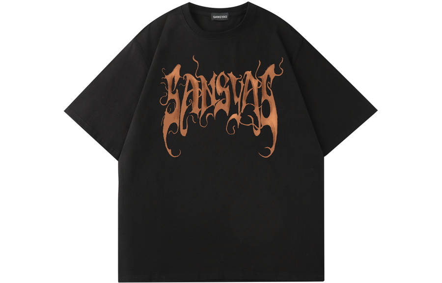 SANSYAS T Shirts Unisex Black Crew Neck Thickened