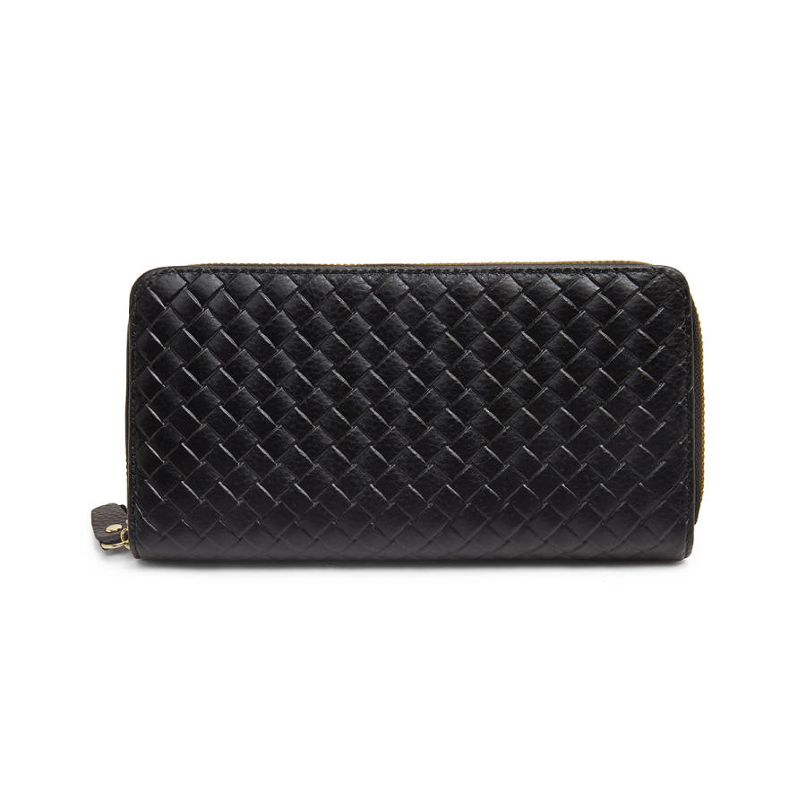 LAORENTOU Top Grain Cow Leather Wallet Regular Men's Black