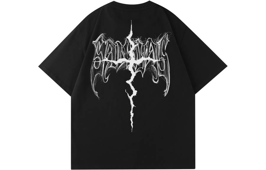 SANSYAS T Shirts Unisex Black Crew Neck Moderate Straight Fit