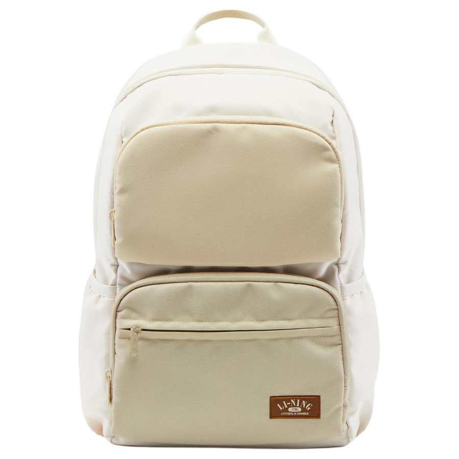 Li-Ning Li Ning Sports Life Collection Polyester Backpack Unisex Rock White & Gray & Eggnog Gray