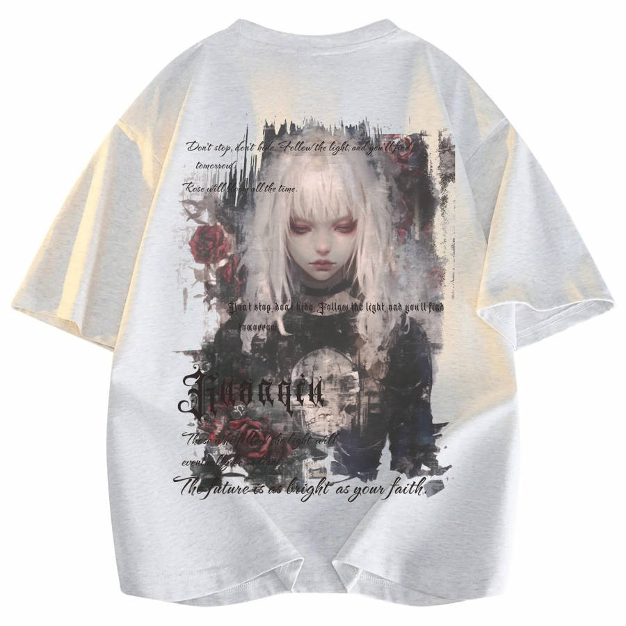 HUANQIU T Shirts Unisex Crew Neck Moderate Heavyweight