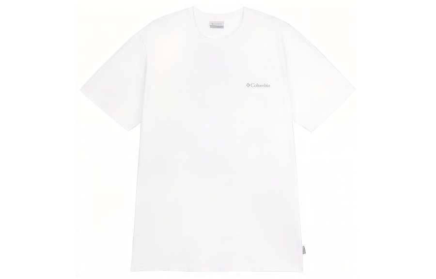 Columbia T Shirts Men's White Crew Neck Moderate Straight Fit