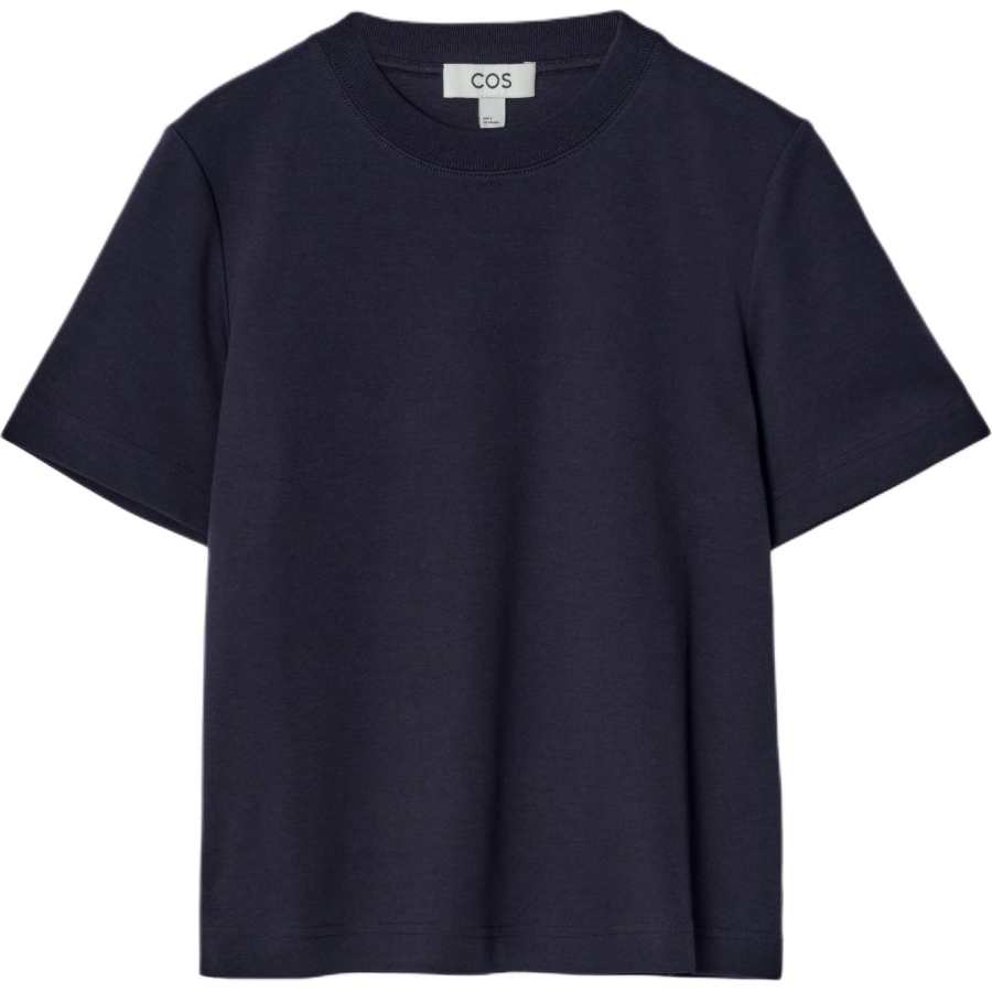 COS T Shirts Women's Navy Blue Crew Neck Moderate