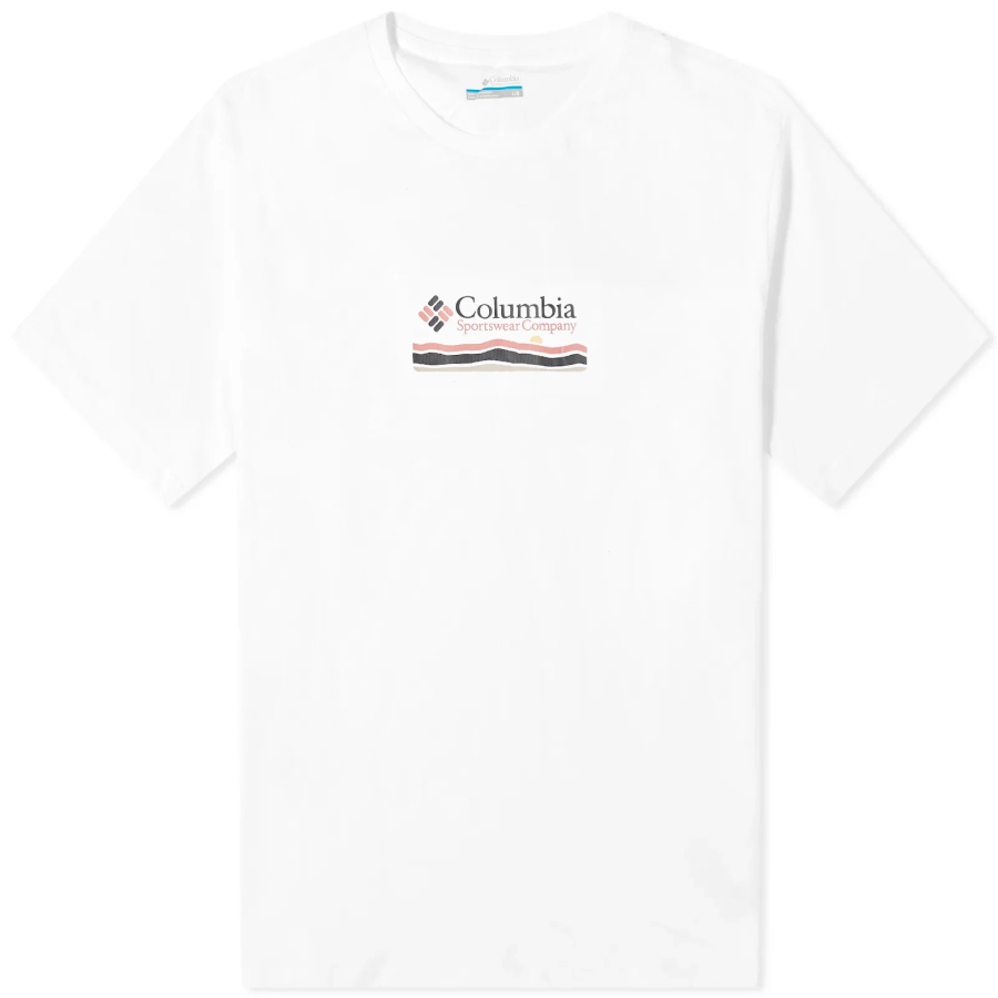 Columbia T Shirts Men's White Crew Neck Moderate Straight Fit