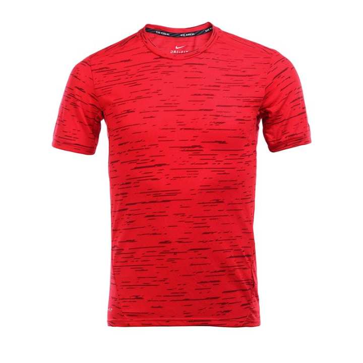 Nike Nike Dri Fit T Shirts Men's Red Crew Neck Moderate