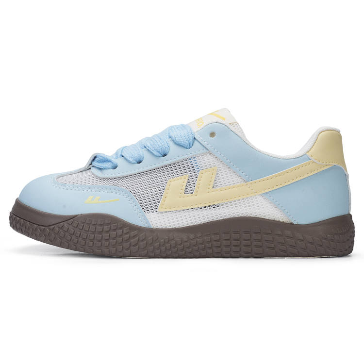 WARRIOR Synthetic Leather Low top Casual Shoes Women's Light Blue Beige Yellow