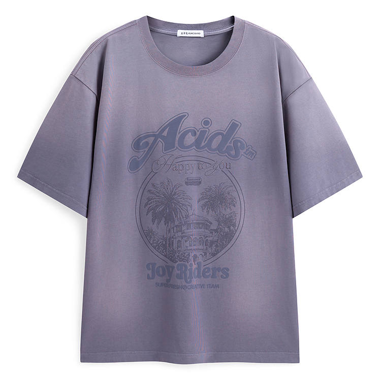 PEACEBIRD MEN T Shirts Men's World Famous Lilac 1 Crew Neck