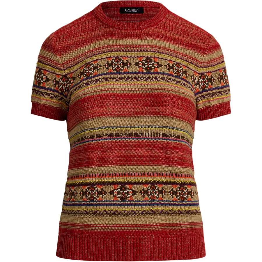 LAUREN RALPH LAUREN Polo Ralph Lauren Geo-stripe short-sleeve sweater