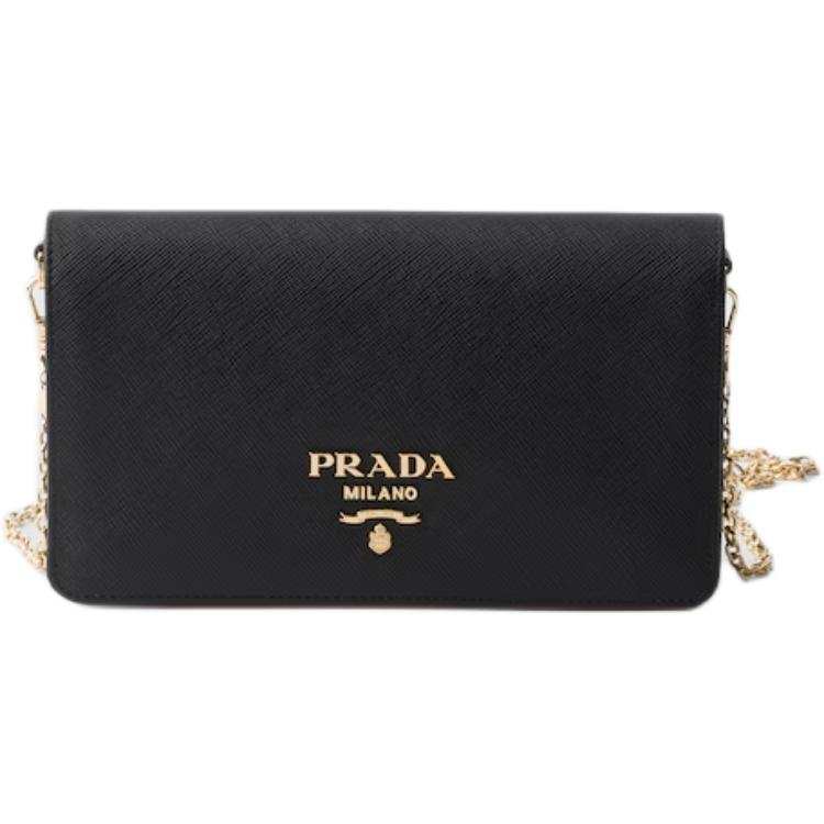 PRADA PRADA Saffiano Cow Leather Shoulder Bag Mini Women's Black