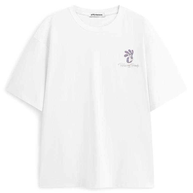 PEACEBIRD MEN T Shirts Men's Bright White 1 Crew Neck