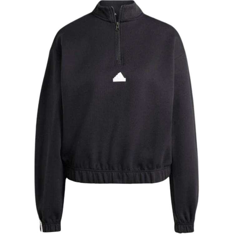 Adidas Adidas Women's Future Icons Stripes 1/4 Zip Top Black