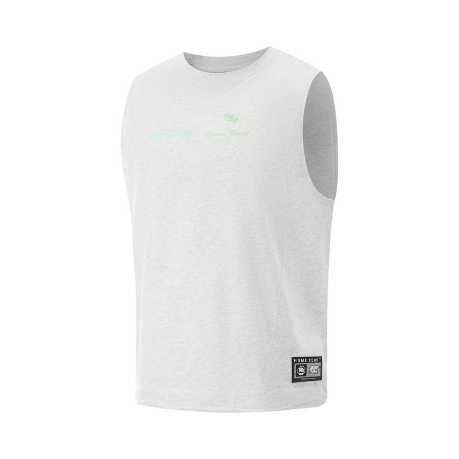 Li-Ning Li Ning Tank Tops Men's Gray Crew Neck Moderate Straight Fit