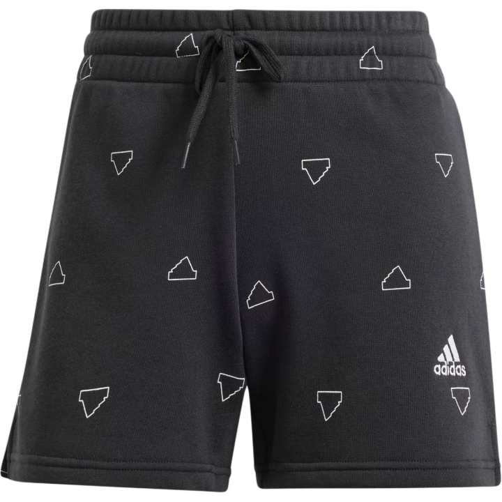 Adidas Adidas Women's Essentials Monogram Fleece Graphic Shorts Black