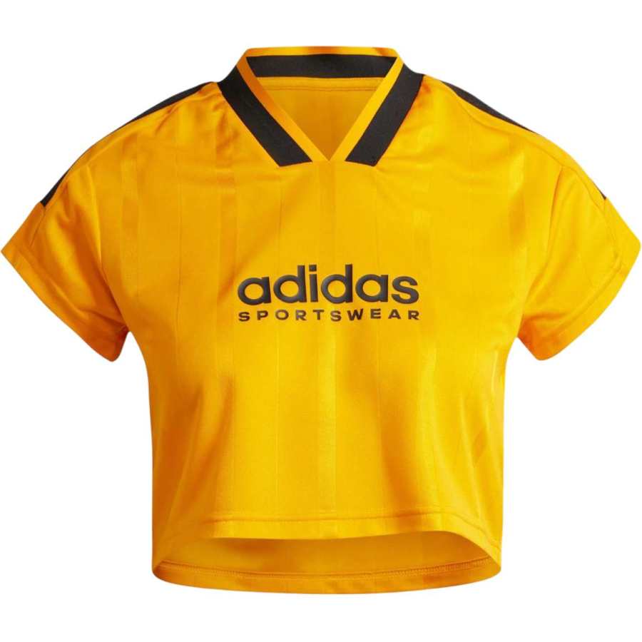 Adidas Adidas Women's Tiro Cut 3 Stripes Crop Jersey Crew Orange/Black