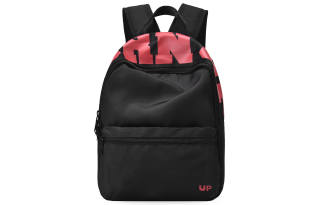 TURN UP Polyester Backpack Unisex Black Red Color Block
