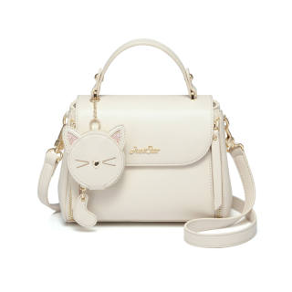 JUST STAR Synthetic Leather Portable Crossbody Bag, Shoulder Bag Regular Women's White/Black/Pink