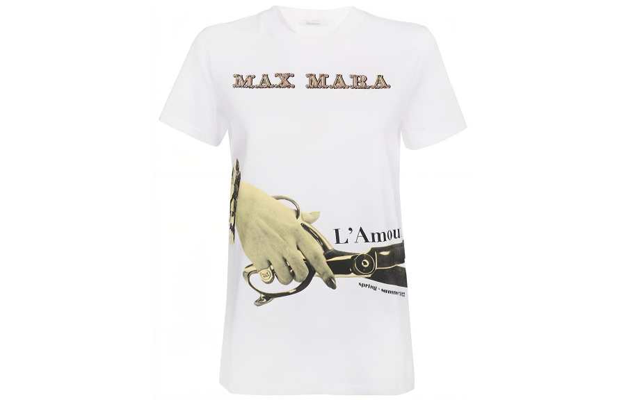MaxMara MaxMara T Shirts Women's White Crew Neck Moderate