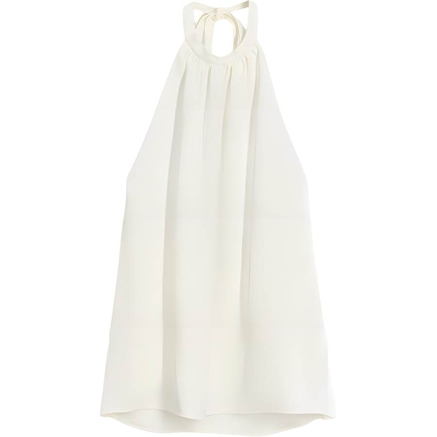 ZARA Tank Tops Women's Frosted White Halter Neck