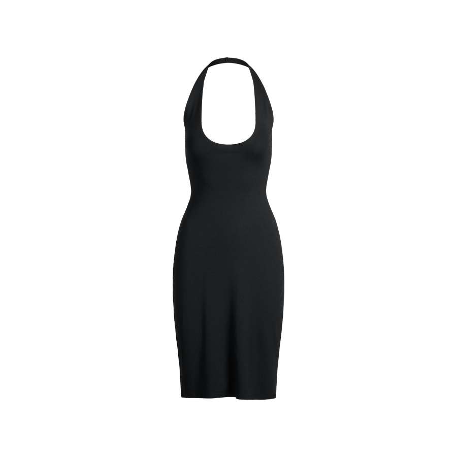 Skims SS25 SMOOTH LAYERS PLUNGE HALTER MIDI DRESS Slip Dress Women's