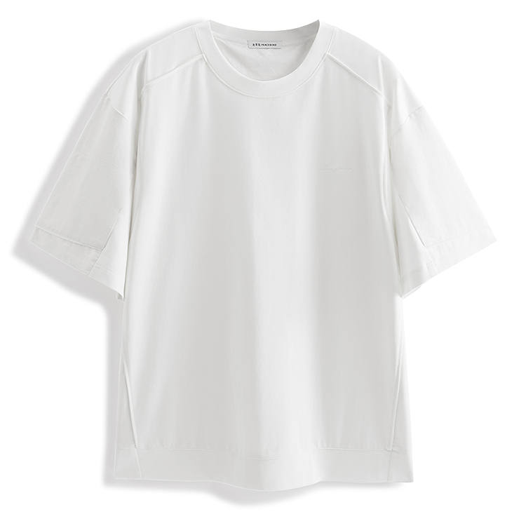 PEACEBIRD MEN T Shirts Men's Bright White 1 Crew Neck Heavyweight