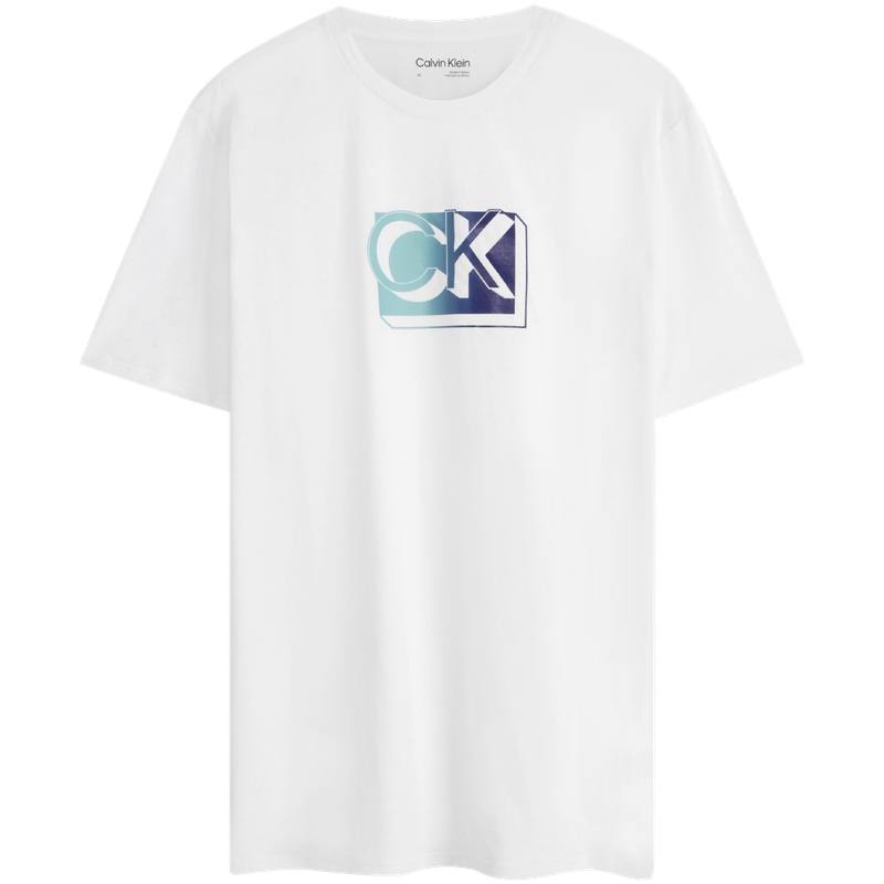 Calvin Klein T Shirts Men's YAA Moon White Crew Neck Moderate