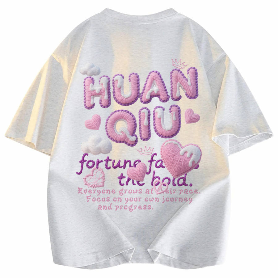 HUANQIU T Shirts Unisex Crew Neck Moderate Heavyweight
